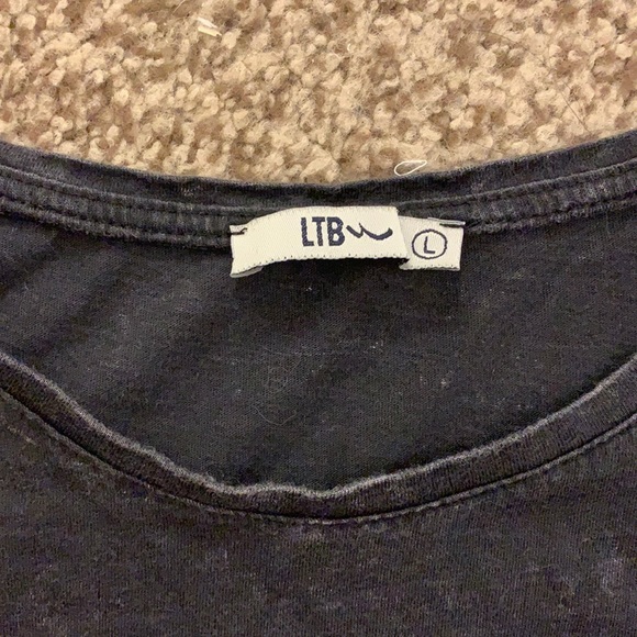 LTB Charcoal Black Embroidered Tie Dye T-Shirt - Picture 6 of 10